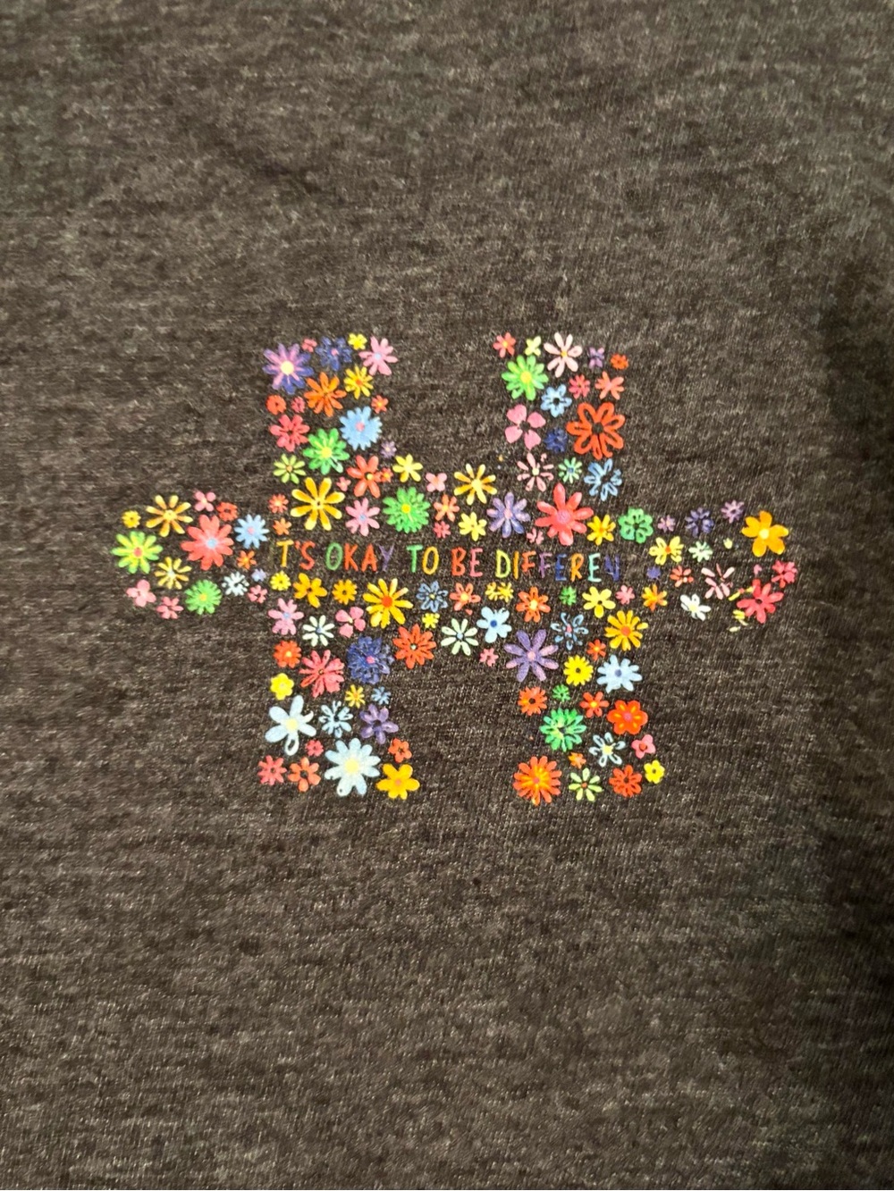 Autism Awareness NEW Floral Puzzle Piece Tee Small Custom Graphic
